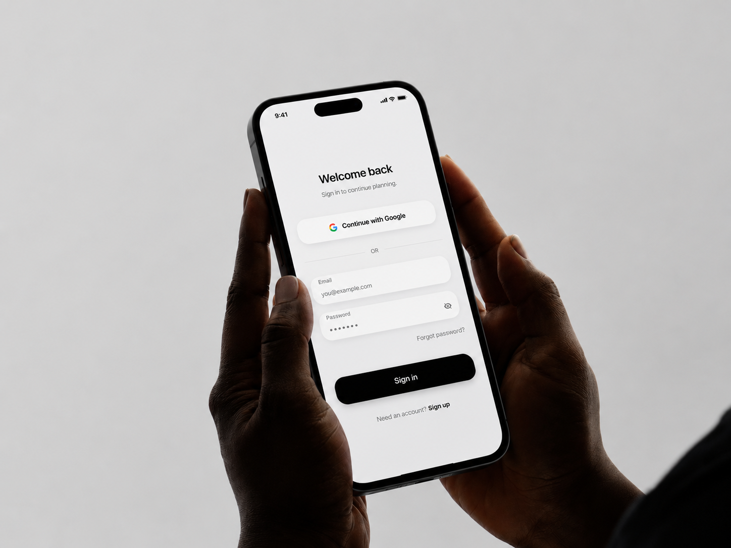 Placeholder phone visual for personalized onboarding